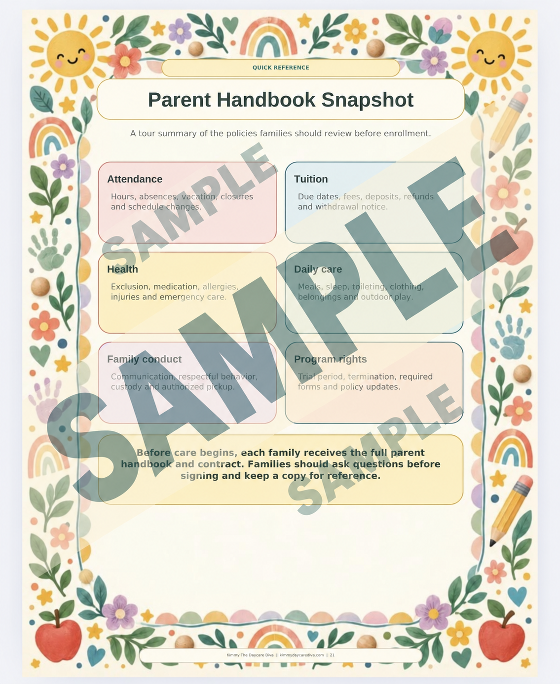 Daycare Tour & Welcome Folder